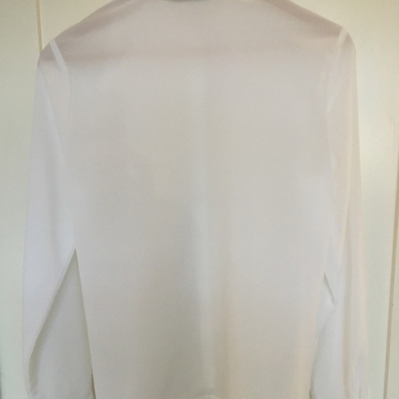Sheer white blouse with pearl buttons - Picture 4 of 4